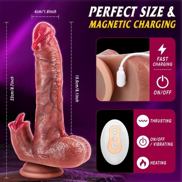 Realistic Thrusting Vibrator – Silicone Telescopic Cock