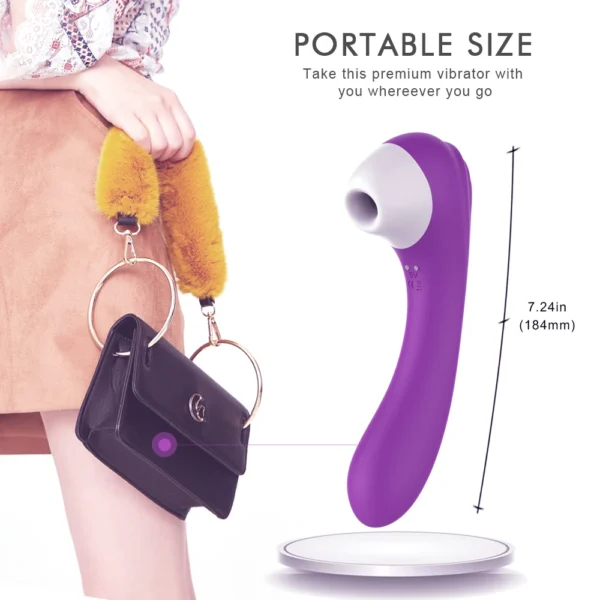 2-in-1 Clitoral Suction Cup G-Spot Vibrator Strong Vibration Dildo Sex Toy Female Dual Stimulation Female Masturbator Waterproof