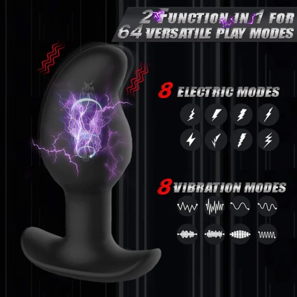 Electric Shock Vibration Vibrator Penetration Prostate Massager Stimulator Stimulation Docking Anal Plug Male Sex Toy For Man