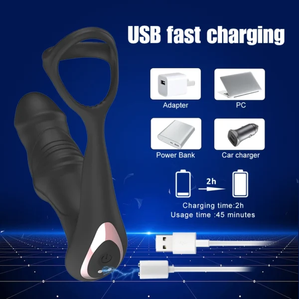 Penis Ring Cock Ring Dick Sleeve Male Prostate Massager Silicone Male Masturbator Male Anal Vibrator Adult Sex Toy for Men