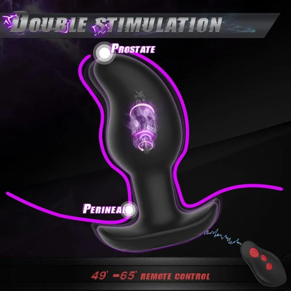 Electric Shock Vibration Vibrator Penetration Prostate Massager Stimulator Stimulation Docking Anal Plug Male Sex Toy For Man