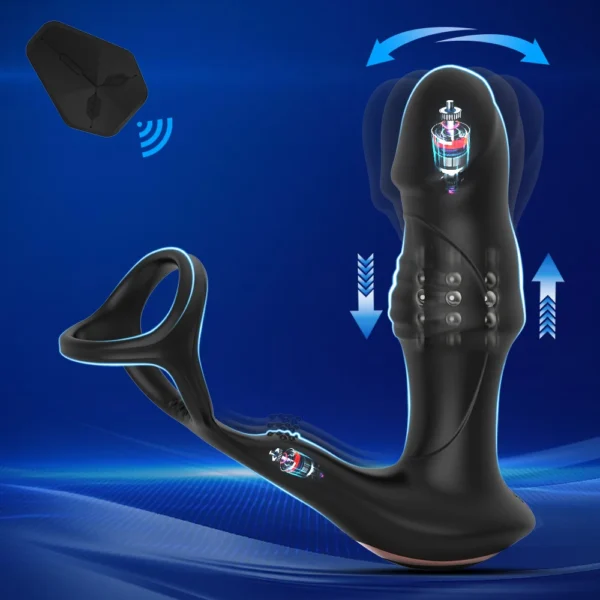 Penis Ring Cock Ring Dick Sleeve Male Prostate Massager Silicone Male Masturbator Male Anal Vibrator Adult Sex Toy for Men