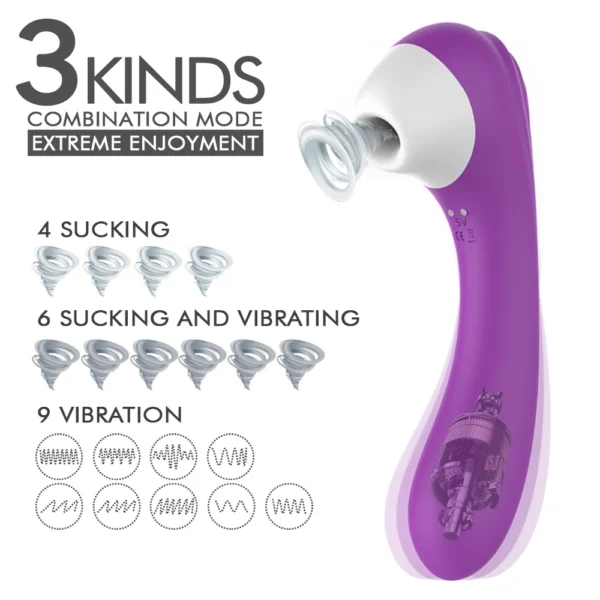 2-in-1 Clitoral Suction Cup G-Spot Vibrator Strong Vibration Dildo Sex Toy Female Dual Stimulation Female Masturbator Waterproof