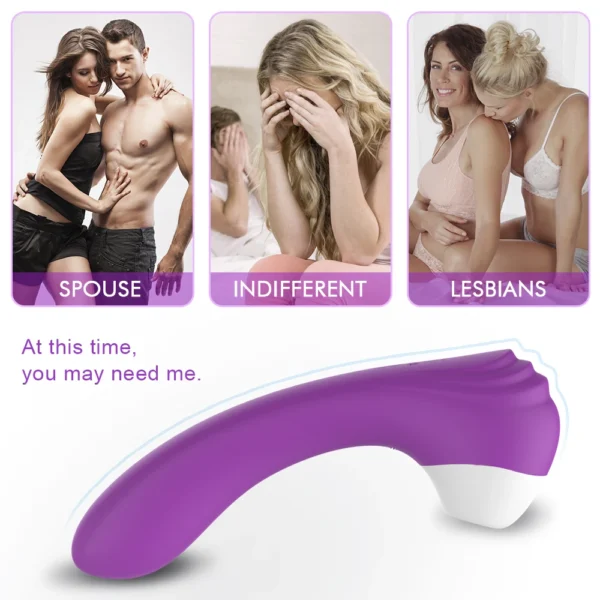 2-in-1 Clitoral Suction Cup G-Spot Vibrator Strong Vibration Dildo Sex Toy Female Dual Stimulation Female Masturbator Waterproof