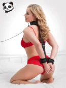 A soft, padded collar-to-wrist restraint set designed for comfort, control, and secure positioning